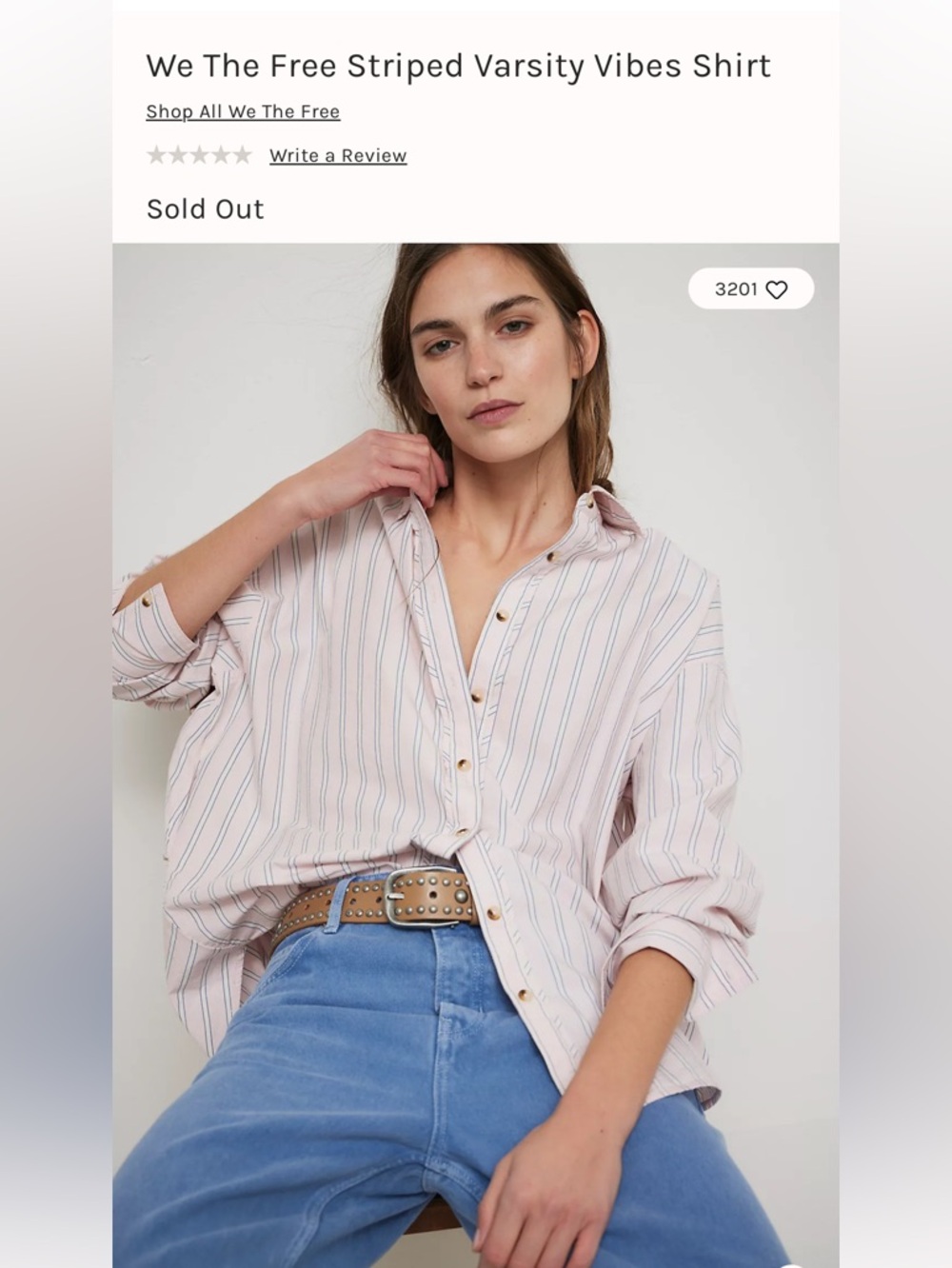 We The Free Pink Striped Varsity Vibes Shirt